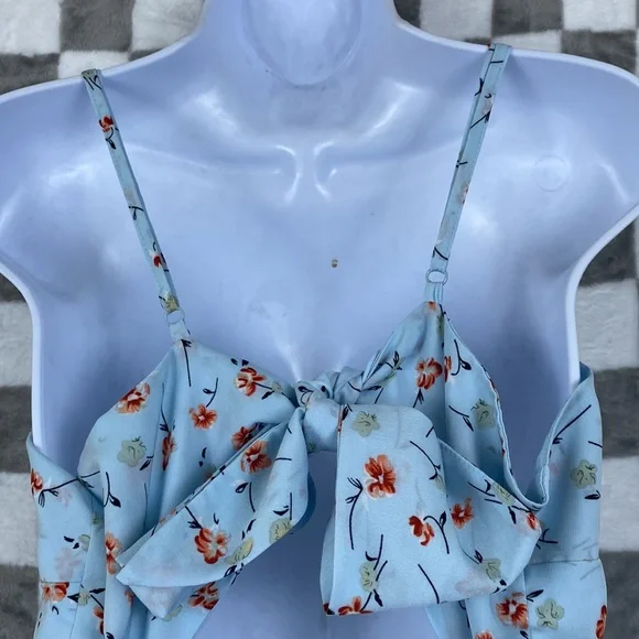 Baby Girl dresses pink strawberry blue floral with cute back tie 1xl 2xl  Curve - Picture 5 of 10